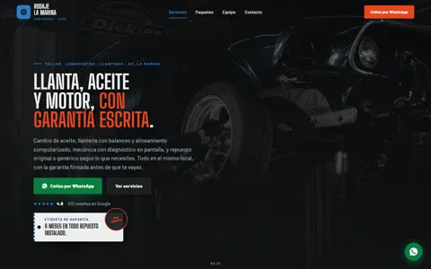 Hero of Rodaje La Marina, a auto service - demonstration piece.