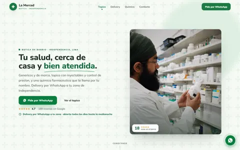 Hero of Botica La Merced, a pharmacy - demonstration piece.