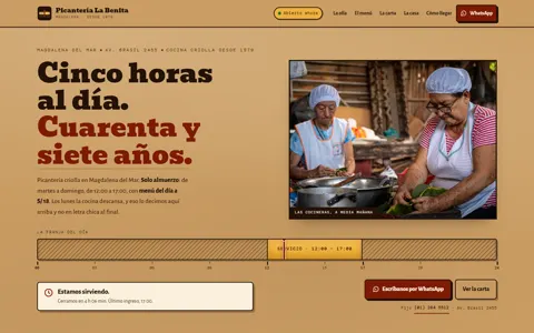 Hero of Picantería La Benita, a criollo restaurant - demonstration piece.