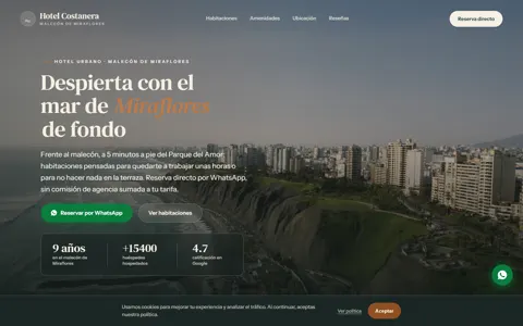 Hero of Hotel Costanera, a hotel - demonstration piece.