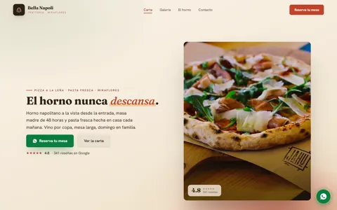 Hero of Trattoria Bella Napoli, a Italian restaurant - demonstration piece.