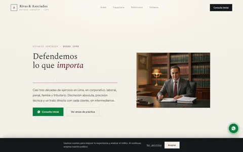 Hero of Estudio Rivas & Asociados, a law firm - demonstration piece.