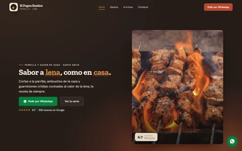 Hero of El Fogon Rustico, a restaurant - demonstration piece.