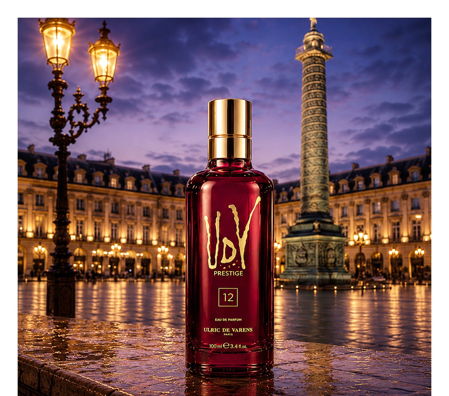 UDV Prestige 12 at Place Vendôme at dusk