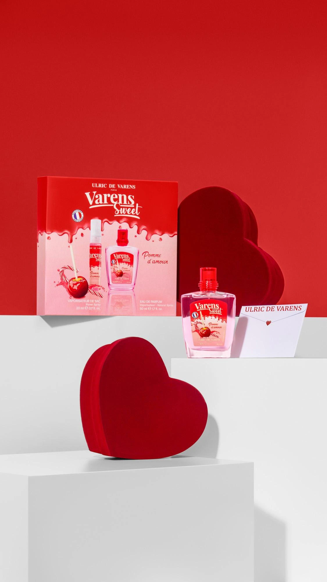Varens Sweet Pomme d'Amour coffret with velvet hearts