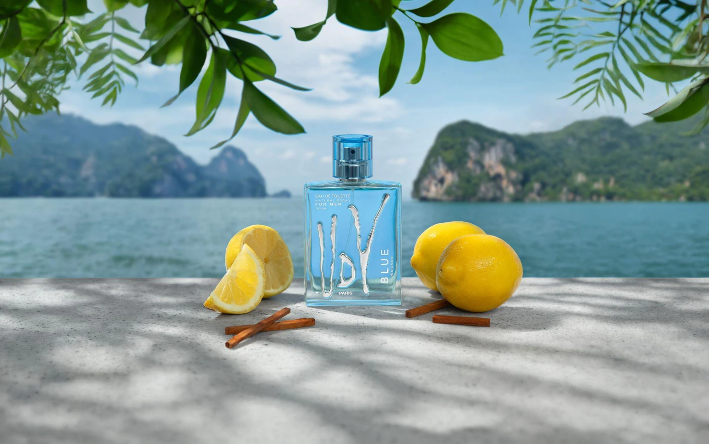 UDV Blue eau de toilette with lemons by the sea
