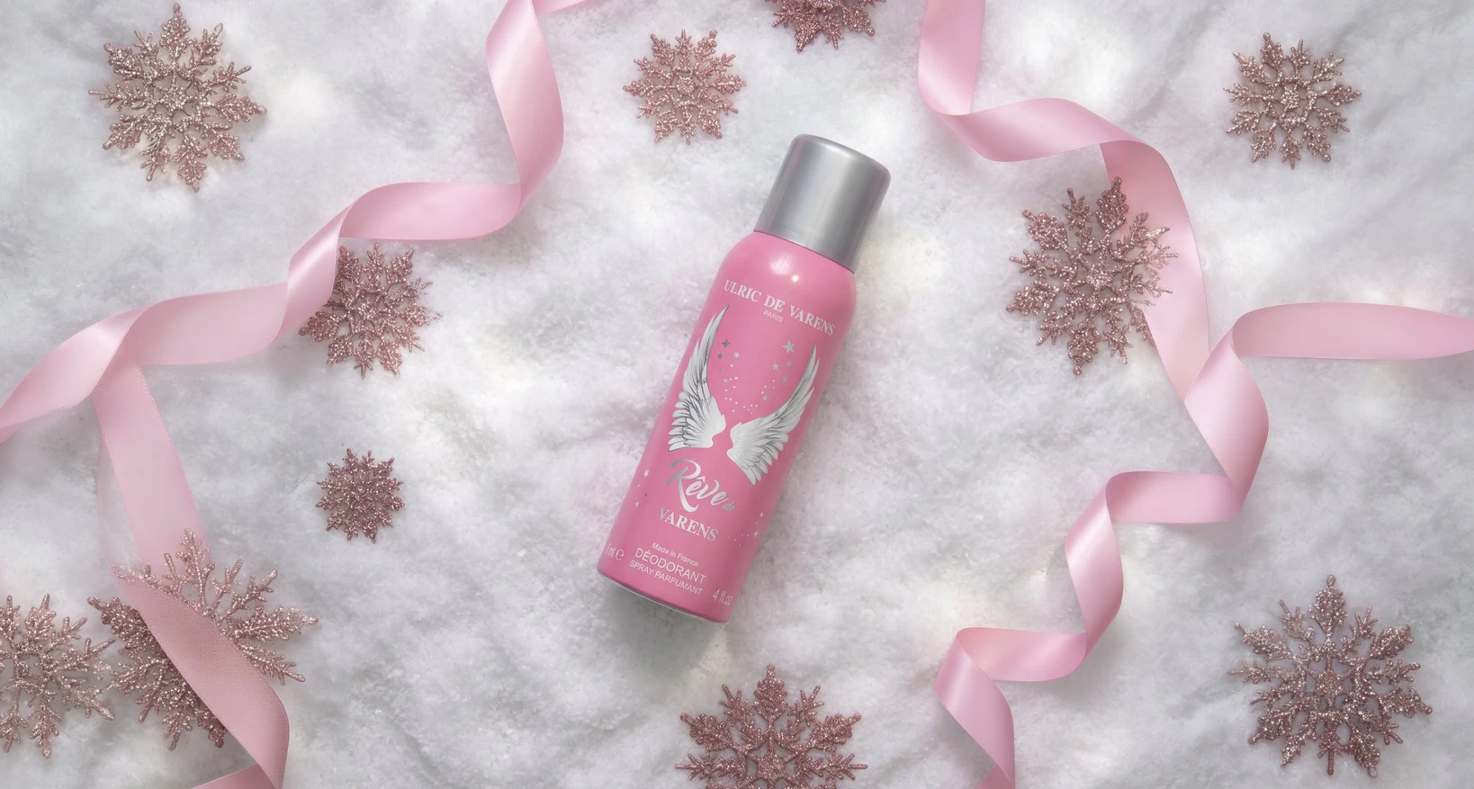 Rêve de Varens deodorant on snow with ribbon
