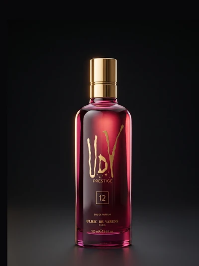 UDV Prestige 12, eau de parfum in deep wine glass with a gold cap, 100 ml.